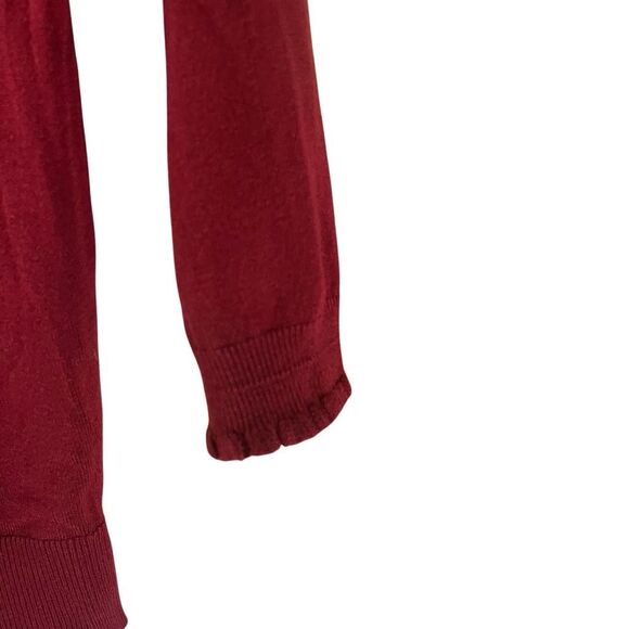 Max Studio Lettuce Trim 3/4 Sleeve Burgundy Sweater Size Medium - Picture 4 of 5